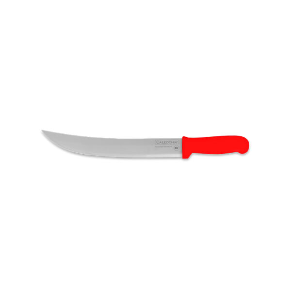 CUCHILLO BISTECERO CURVO 10" MANGO ROJO