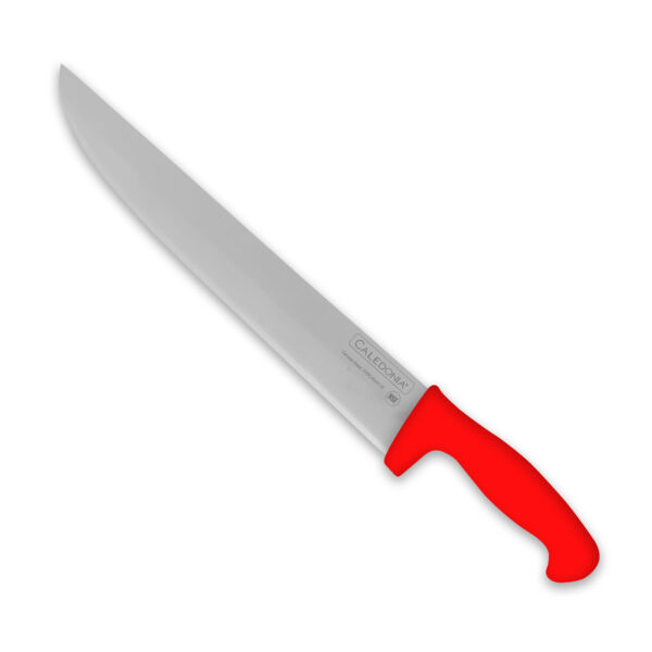 CUCHILLO BISTECERO RECTO 12" MANGO ROJO