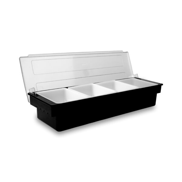CAJA DE CONDIMENTOS PARA BAR 4 COMPARTIMENTOS, PLASTICO