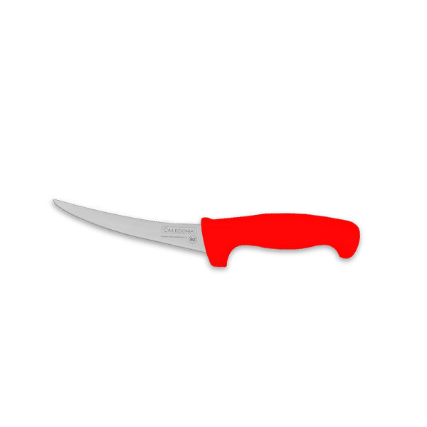 CUCHILLO DESHUESADOR CURVO 6" MANGO ROJO