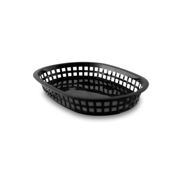 CANASTA DE PLASTICO PARA CENTRO DE MESA COLOR NEGRO OVALADA