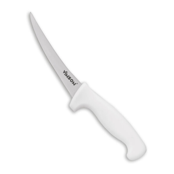 CUCHILLO DESHUESADOR CURVO 6" MANGO BLANCO