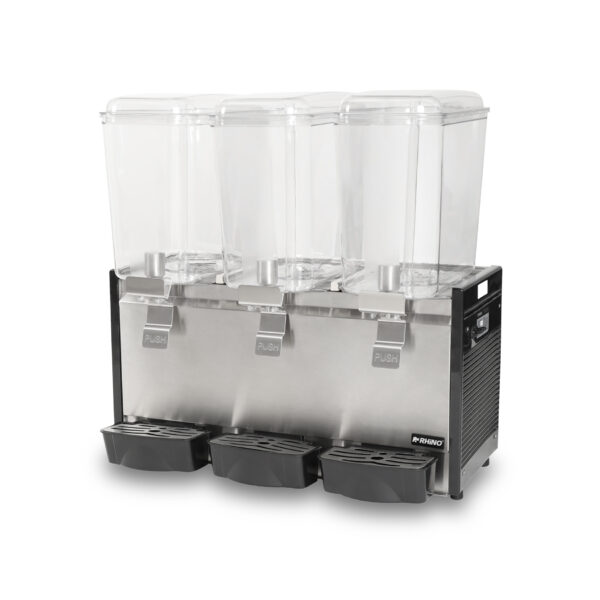 DISPENSADOR DE BEBIDAS FRIAS DE TRES TANQUES MARCA RHINO MOD. DISBEF 3T