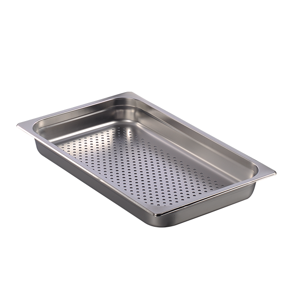 INSERTO DE ACERO INOXIDABLE PERFORADO, TAMAÑO ENTERO (53.5 X 33 CM), ALTURA 2 ½”