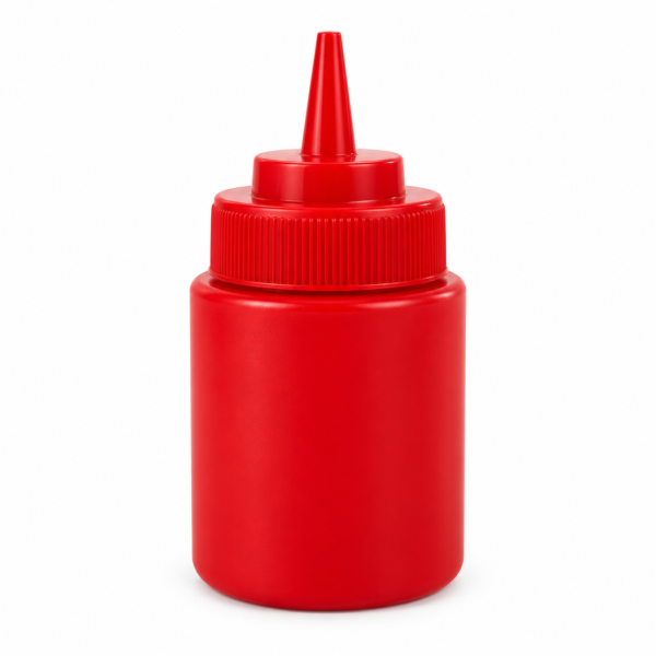 RECIPIENTE PARA ADEREZO ROJO 8 OZ ANCHO