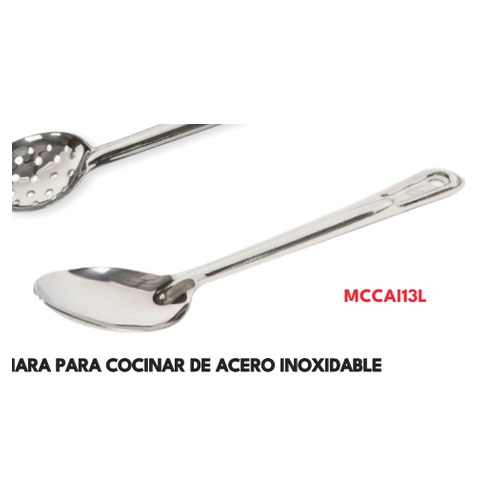 CUCHARA PARA COCINAR ACERO INOX 13" LISA