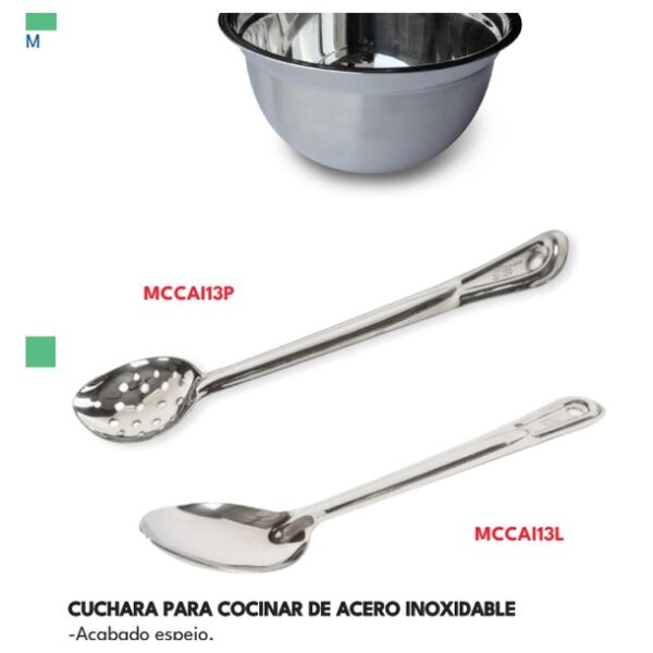 CUCHARA PARA COCINAR ACERO INOX 13" PERFORADA