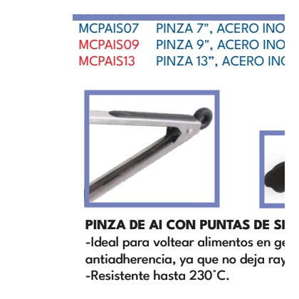 PINZA ACERO INOX PUNTAS PLASTICA  7"