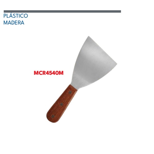 RASPADOR PARRILLA PLANO 4.5X4" MANGO MADERA