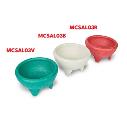 SALSERO DE PLASTICO MOLCAJETE BLANCO
