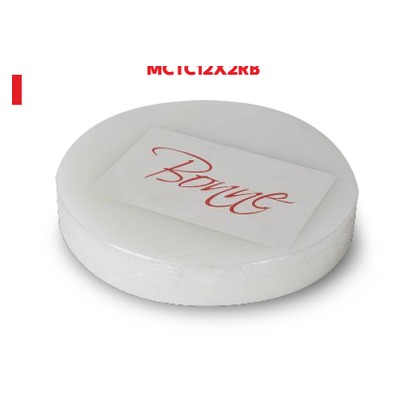 TABLA DE CORTE REDONDA BLANCA 12" DIAMETRO 2" ESPESOR