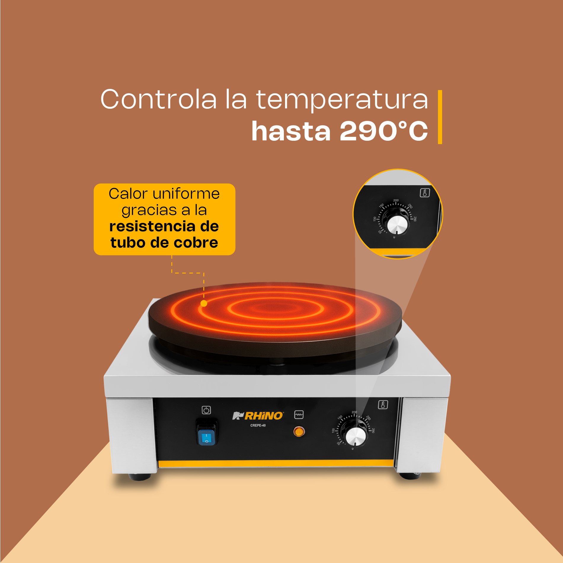 CREPERA ELECTRICA MARCA RHINO MOD. CREPE 40