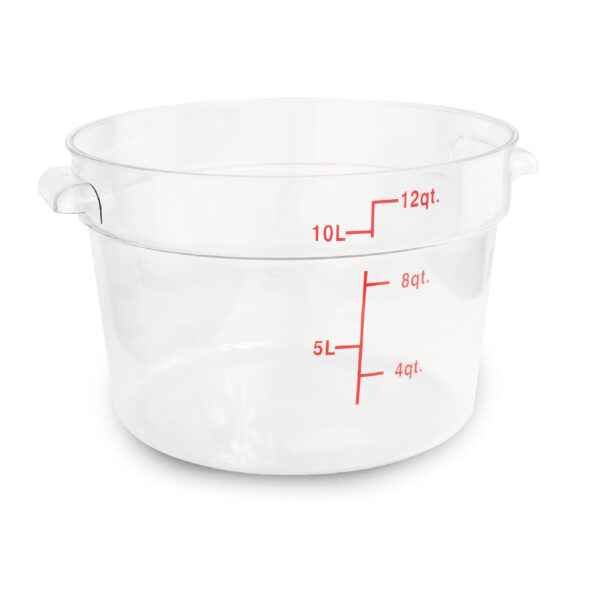 RECIPIENTE DE POLICARBONATO GRADADUADO REDONDO, CAPACIDAD DE 12 QT