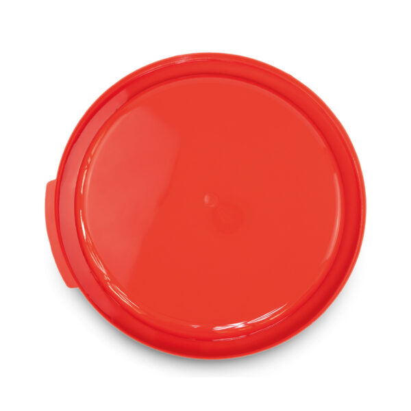 TAPA DE POLIETILENO, COLOR ROJA PARA RECIPIENTE REDONDO DE 12 Y 18 QT