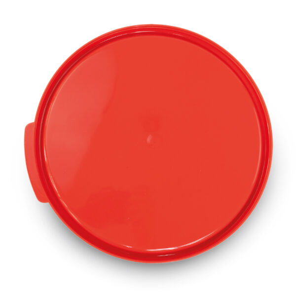 TAPA DE POLIETILENO, COLOR ROJA PARA RECIPIENTE REDONDO 6 Y 8 QT