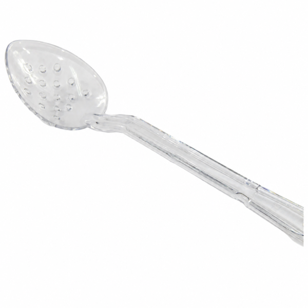 CUCHARA POLICARBONATO 11" PERFORADA TRANSPARENTE