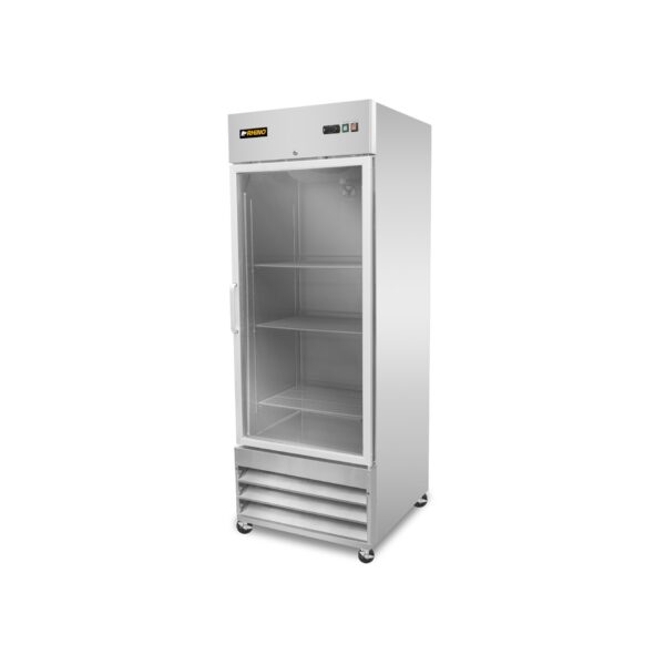 REFRIGERADOR VERTICAL RHINO MOD. REVECRI 23 INOX 1 PUERTA DE CRISTAL